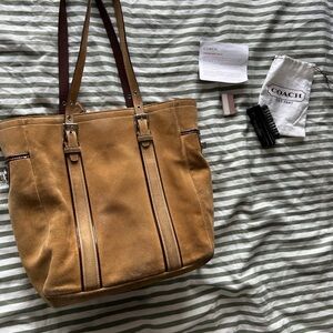 Coach tan suede bag